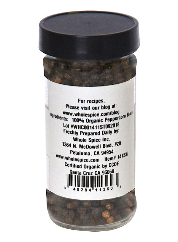 Peppercorns Black Organic For Sale