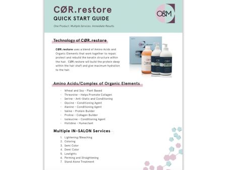 CØR.restore Quick Start Guide Cheap